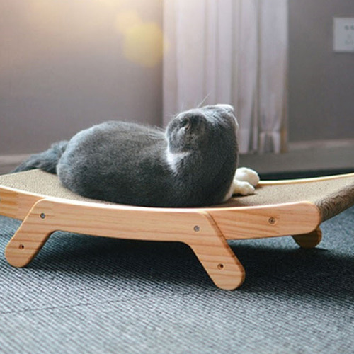 고양이용품 원목 스크래쳐 침대형