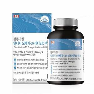 힐링팩토리 블루마린 알티지 오메가-3 비타민D 맥스 1,301.2mg x 180캡슐